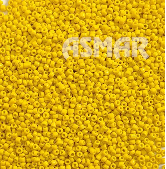 Бисер "ASMAR" размер №12, вес: 450 г, жёлтый глянцевый, непрозрачный