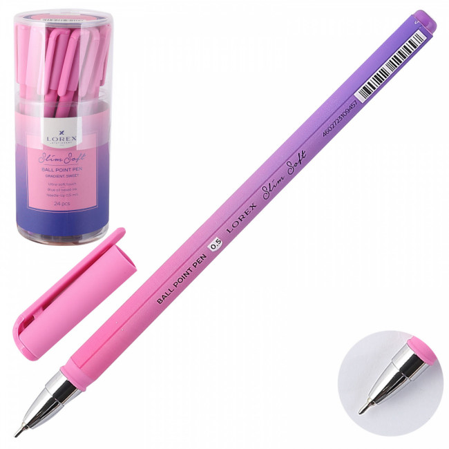 Ручка маслян. 0,50мм GRADIENT.SWEET серия Slim Soft синий, LOREX/LXOPSS-GR2 (24/288)