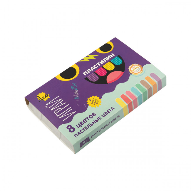 Пластилин классический 8цв 96г "Играй", пастельные цвета, Лео/LPMCP-0108 Пластилин классический 8цв 96г "Играй", пастельные цвета, Лео/LPMCP-0108