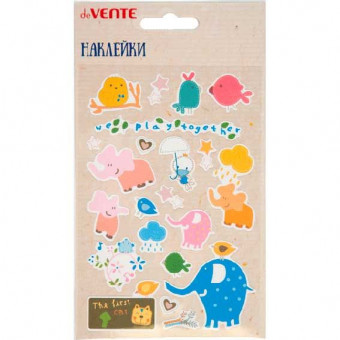 Набор наклеек для творчества на тканевой основе "deVENTE. Play together" 10x15 см, самоклеящиеся, 100% хлопок, в пластиковом пакете с блистерным подвесом