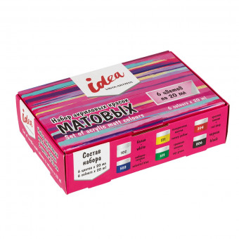 Набор акриловых красок для декора матовая 6 цв, 20мл, idea, VISTA-ARTISTA/ IMAS-06 Набор акриловых красок для декора матовая 6 цв, 20мл, idea, VISTA-ARTISTA/ IMAS-06