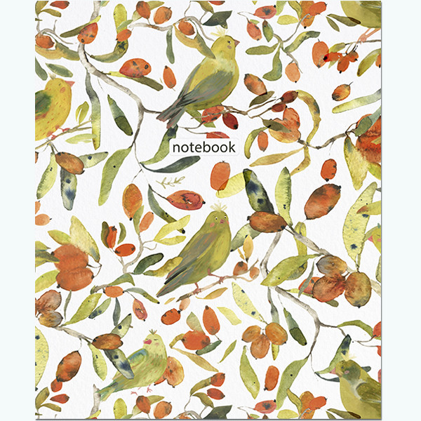 Тетрадь 48 клетка "Акварельные принты" скрепка, Полином/3114 (40)