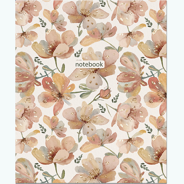 Тетрадь 48 клетка "Акварельные принты" скрепка, Полином/3114 (40)