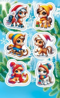 Наклейка 153х92мм "Новогодние. Год Лошади" 0-11-5233