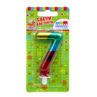 Свеча "Цифра 7. Радужная", 7см, Микрос/Ч04017 (24) Свеча "Цифра 7. Радужная", 7см, Микрос/Ч04017 (24)