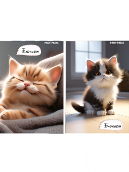 Блокнот А7 48л клетка "Котик дома - 1", склейка, Проф-Пресс/Б48-4704 (16)