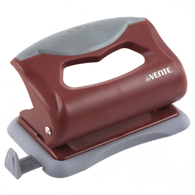 Дырокол 10л "Marandi" пластиковый, с линейкой, пыльная роза, deVENTE/4020204