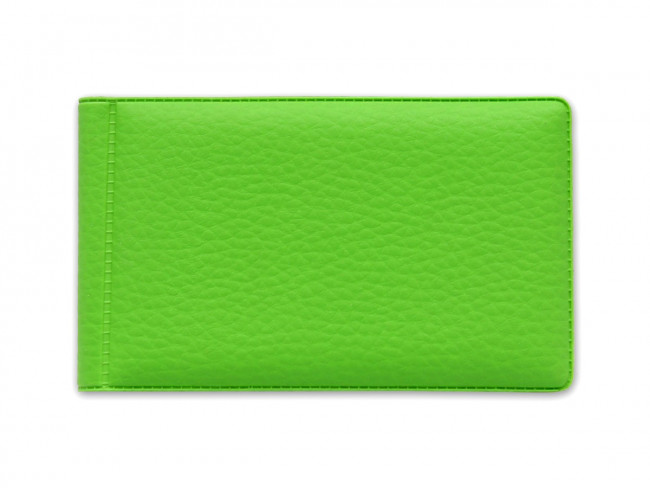 Визитница 20л на 40 карт  "Стандарт" горизонтальная, мягкая "экокожа", матовая салатовая, MILAND/ВЦ-9778
