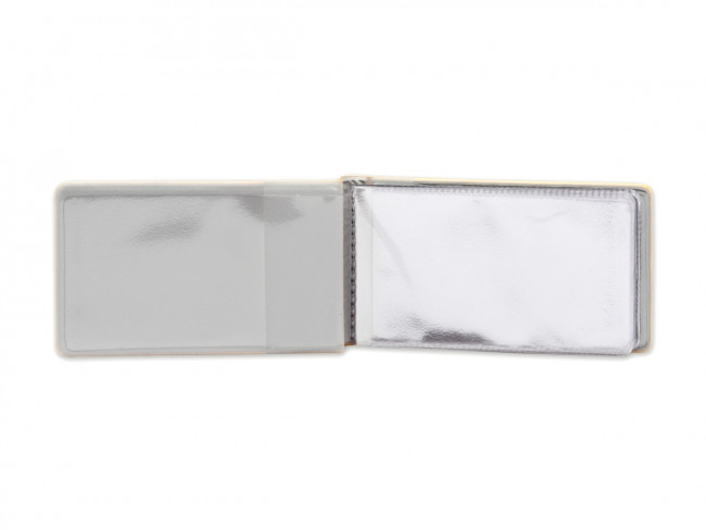 Визитница 20л на 40 карт  "Стандарт" горизонтальная, мягкая "экокожа", матовая салатовая, MILAND/ВЦ-9778