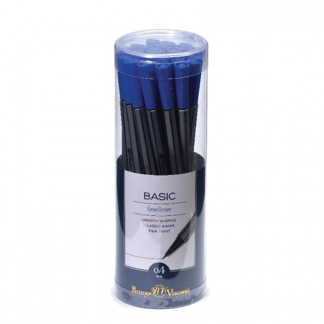 Ручка капиллярная 0.4мм синяя "Basic. Fineliner", BV/36-0008 (24) Ручка капиллярная 0.4мм синяя "Basic. Fineliner", BV/36-0008 (24)