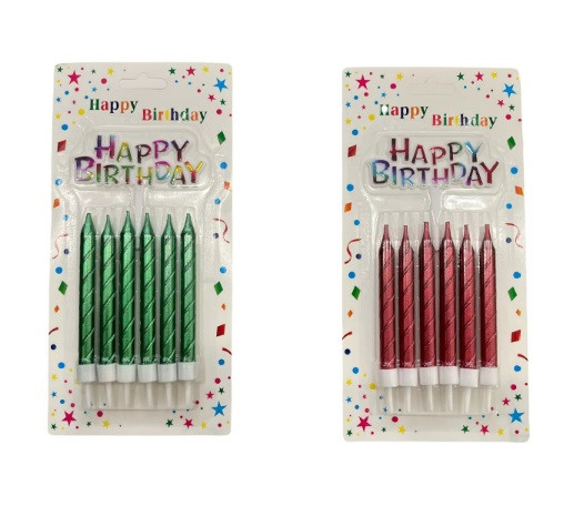 Свечи для торта 6 шт "Спираль" с подставкой, ассорти, Магистр/MAG-13/221352 (24)