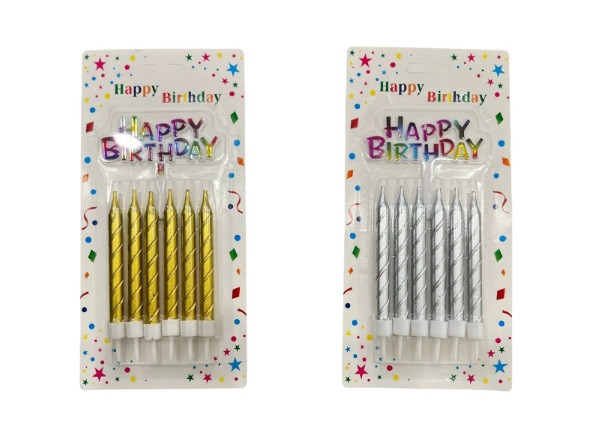 Свечи для торта 6 шт "Спираль" с подставкой, ассорти, Магистр/MAG-13/221352 (24)