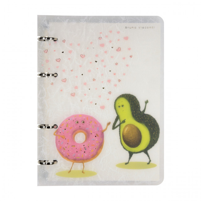 Тетрадь А5 80л клетка "Авокадо и пончик", со сменным блоком, на кольцах, BV/7-80-633/01 (16)