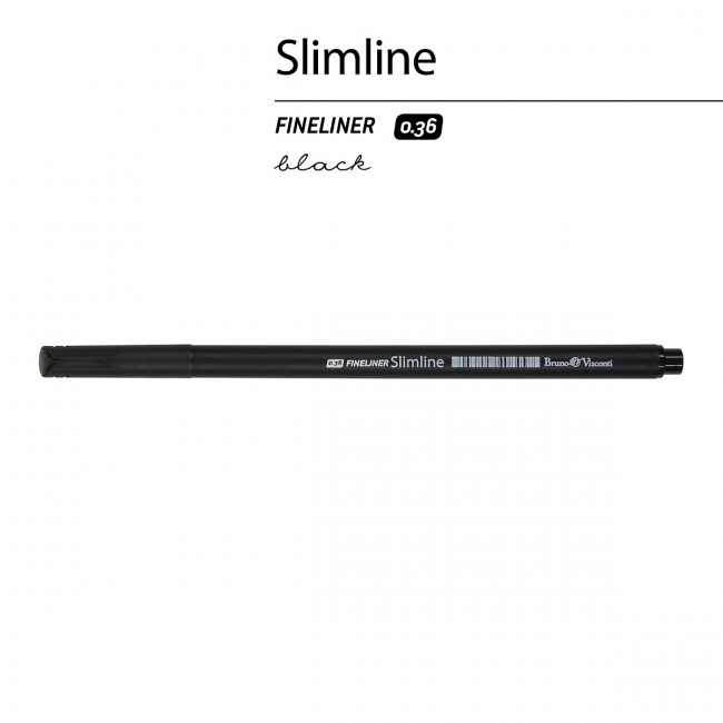 Ручка капиллярная 0.36мм черная "Slimline. Fineliner", BV/36-0021 (24)