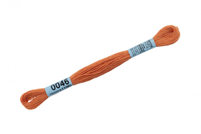 Нитки для вышивания 8 м 100% хлопок, мулине, св.терракота, Gamma/0046
