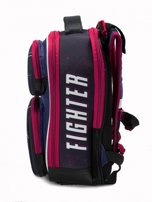 Рюкзак Schoolformat ERGONOMIC 2Е Space fighter 17 л черн. 38х29х18 жестк. каркас 2 отд. молния д/мальчиков