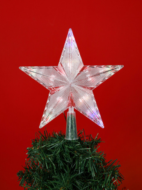 Верхушка на ёлку 20 см, "Звездочка" 2 режима, мульти, MILAND/НУ-2592