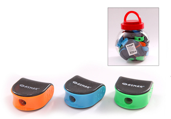 Точилка одинарная с контейнером, пластиковый яркий корпус NEW Точилка одинарная с контейнером, пластиковый яркий корпус NEW