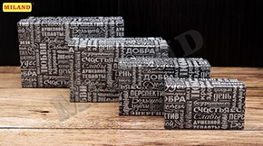 Наборы прямоугольных коробок 4 в 1 "Пожелания" (15 х 11 х 7 - 9 х 5 х 4 см)  ПП-3023