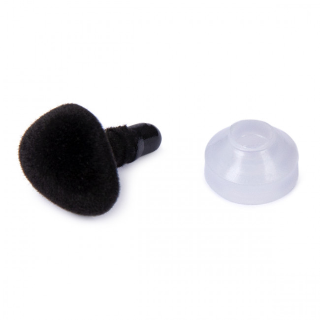 Нос 12мм x 11мм бархатный с фиксатором, черный, HobbyBe/HKB-12 черн (5)