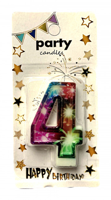 СВЕЧА цифра 4 "Рarty" (12)