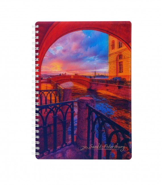 Тетрадь А5 80л клетка "Атмосферный Петербург. Питерские каналы,", на гребне, Полином/3428 (20)