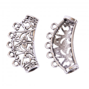 Коннектор 36 х 20 мм 5 шт, античная серебро, Zlatka/ MFC-07