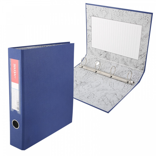 Папка на кольцах "deVENTE" A4 50 мм, 4 кольца диаметром 40 мм PP синяя