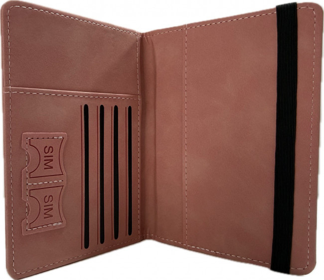 Обложка на паспорт WENZER OFFiCE, РФ Паспорт, на резинке, розовая, эко кожа