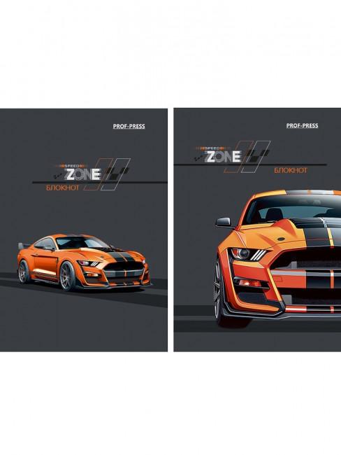 Блокнот А7 48л клетка "Крутая тачка", склейка, Проф-Пресс/Б48-4712 (16)