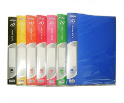 Папка на 10 карманов А4 BQ-160 корешок 10мм,  вкладыш на корешке, цвета ассорти MS-10А (2/90/360)