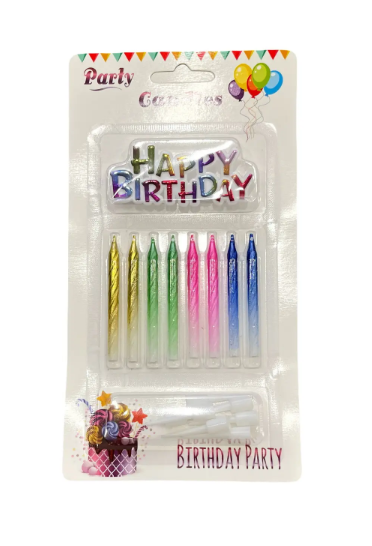 Свечи для торта 8 шт "Градиент" с подставкой, Магистр/MAG-X-26/221351 (24)