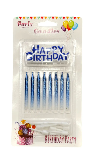 Свечи для торта 8 шт "Градиент" с подставкой, Магистр/MAG-X-26/221351 (24)