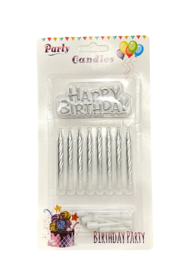 Свечи для торта 8 шт "Градиент" с подставкой, Магистр/MAG-X-26/221351 (24)