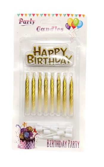 Свечи для торта 8 шт "Градиент" с подставкой, Магистр/MAG-X-26/221351 (24)