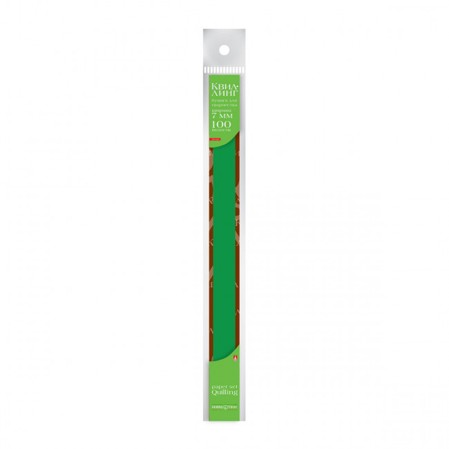 Бумага для квиллинга 7мм, 120г/м2, 100 полос, темно-зеленая, BV/2-081/04