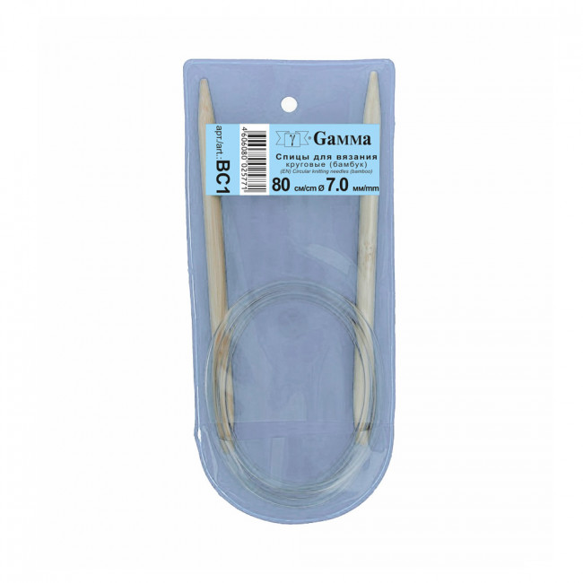 Спицы  GAMMA круговые   BC1   бамбук  d7.0мм  80 см  1 шт . BC1 (10)