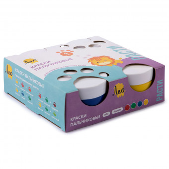 Краска пальчиковая 4цв х 70мл, "Расти"  Лео/LFINP-004 Краска пальчиковая 4цв х 70мл, "Расти"  Лео/LFINP-004