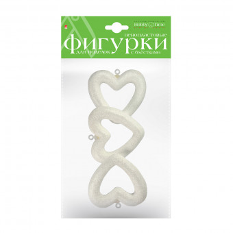 Пенопластовые фигурки 75мм "Сердца с глитером", 4шт, BV/2-803/02