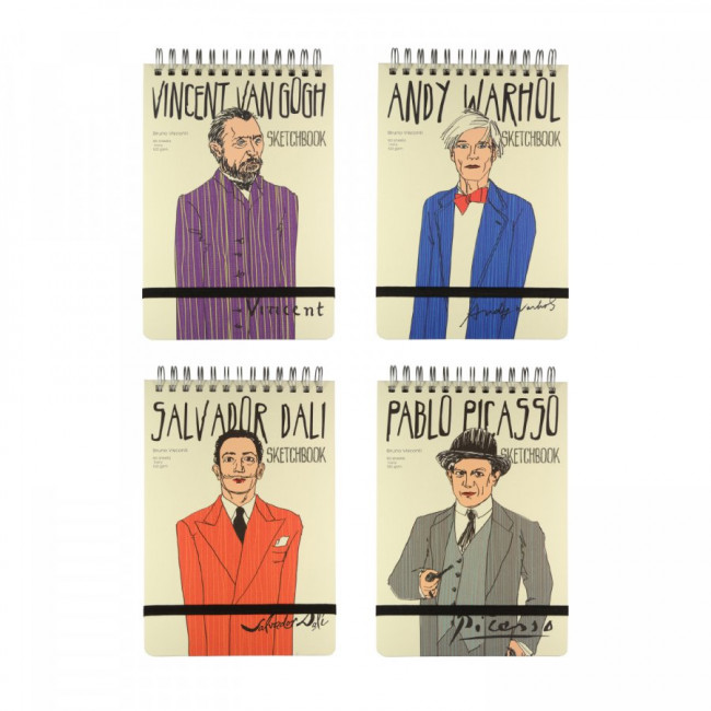 Скетчбук 80л 180х260мм, блок 100 гр на гребне, бежевый, Микс, BV/1-504/02