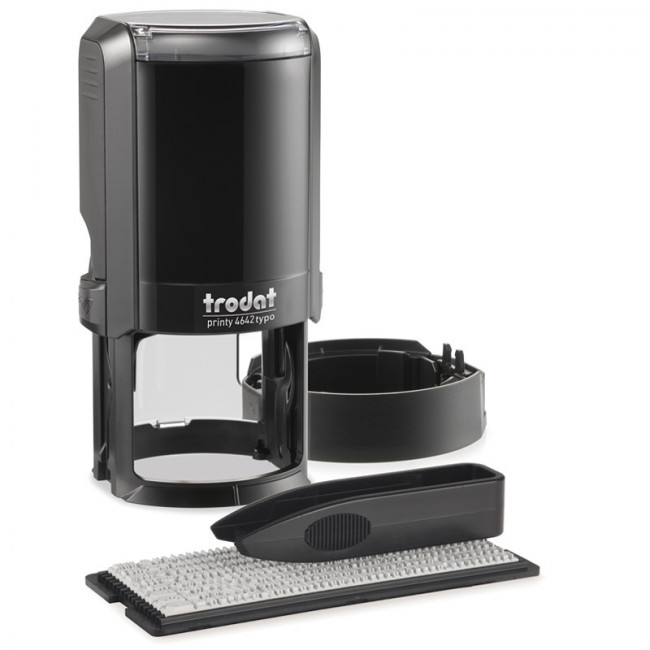 Печать Ø42мм самонаборная автоматическая, 2 круга, черный корпус, 167182, Trodat/4642/DB